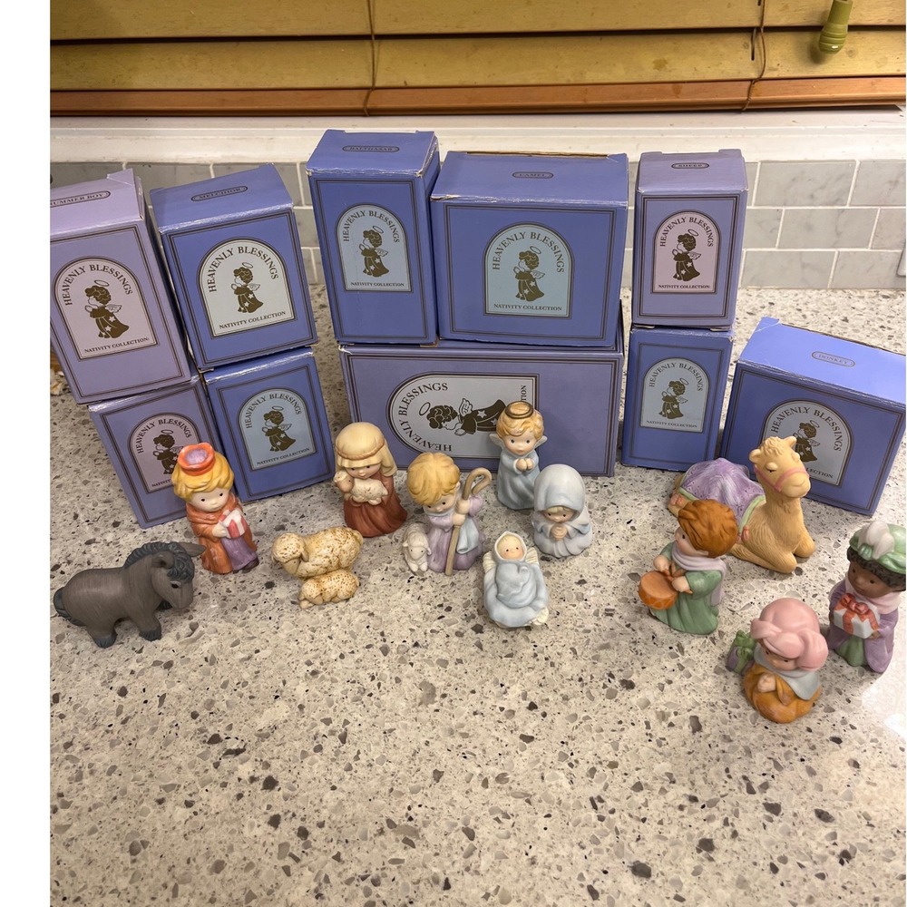 Avon Heavenly Blessings Nativity Collection 12 Piece Set with Boxes
